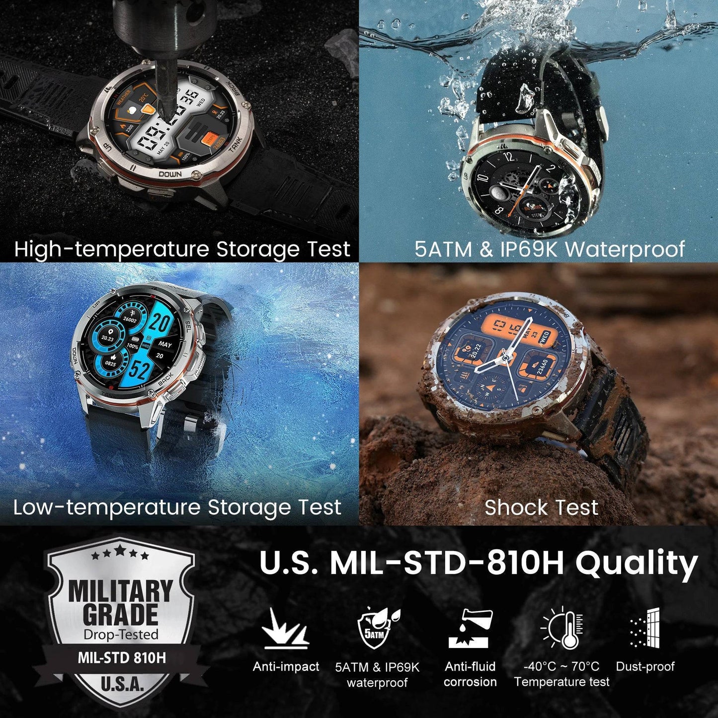 Men's T3 Ultra GPS AMOLED Smartwatch - Rugged Fitness Tracker