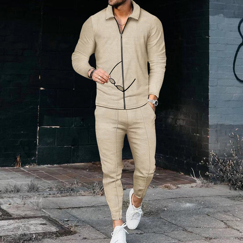 Men's Tracksuit with Modern Zipper and Elastic Waistband Closora
