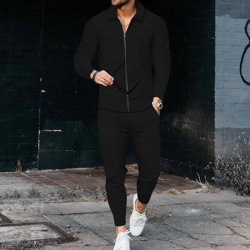 Men's Tracksuit with Modern Zipper and Elastic Waistband Closora