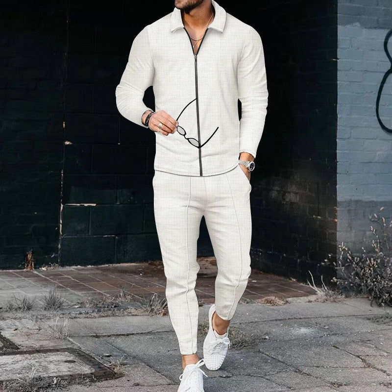 Men's Tracksuit with Modern Zipper and Elastic Waistband Closora