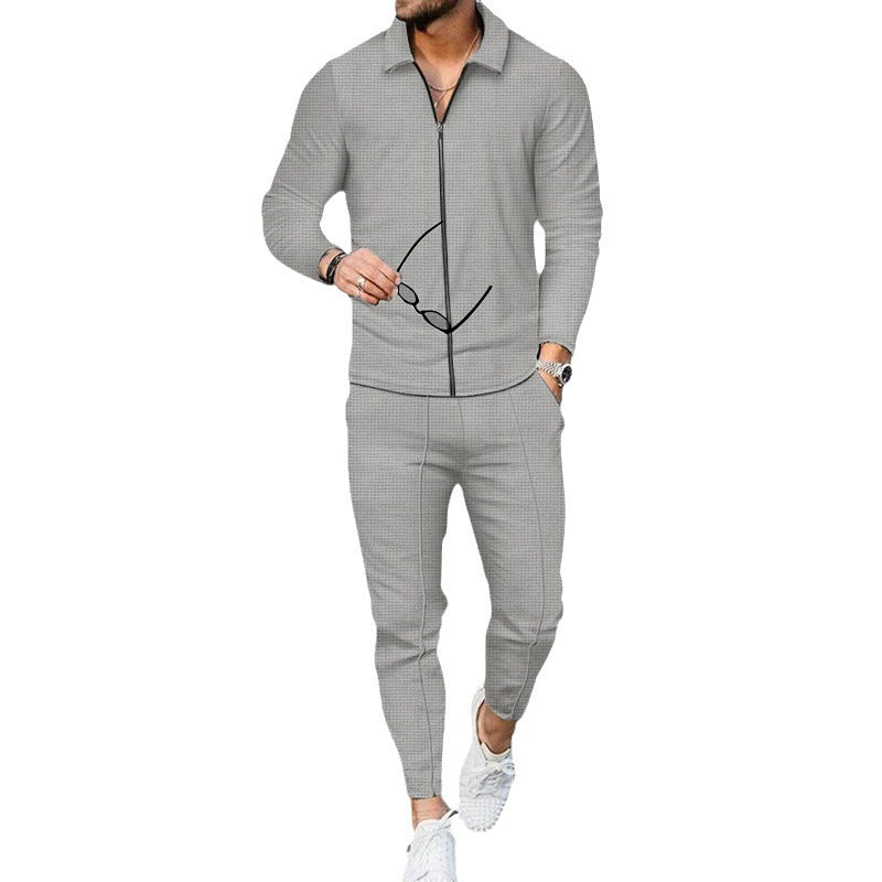 Men's Tracksuit with Modern Zipper and Elastic Waistband Closora
