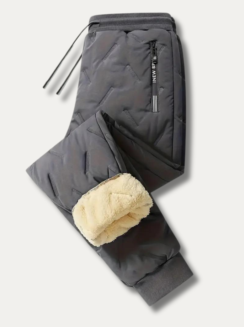Men's Warm Fleece Sweatpants with Zip Pockets