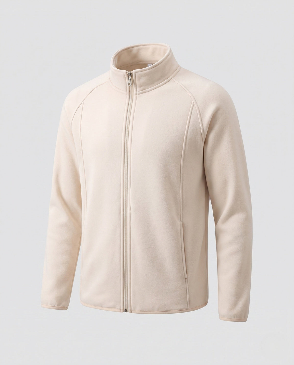 Men's Windproof Fleece Jacket with Stand-Up Collar