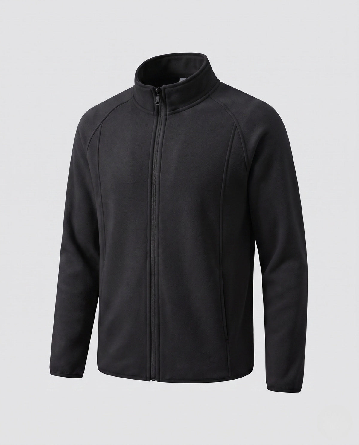 Men's Windproof Fleece Jacket with Stand-Up Collar