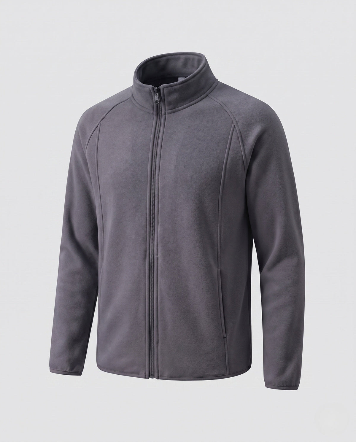 Men's Windproof Fleece Jacket with Stand-Up Collar