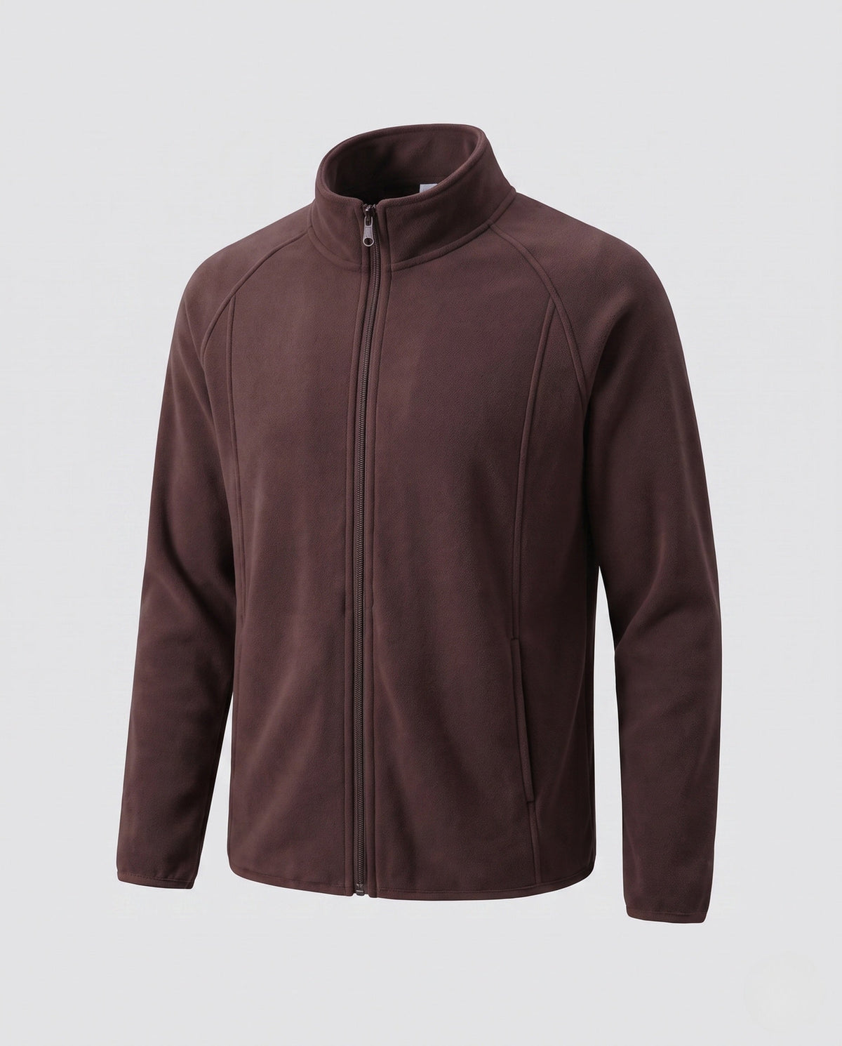Men's Windproof Fleece Jacket with Stand-Up Collar