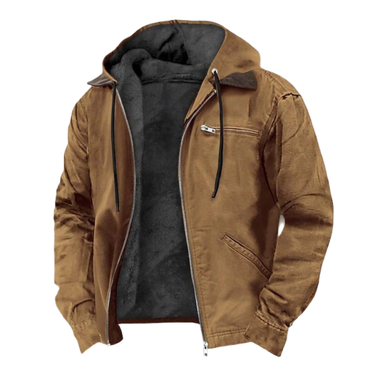 Men's Winter Jacket with Hood and Modern Breathable Design