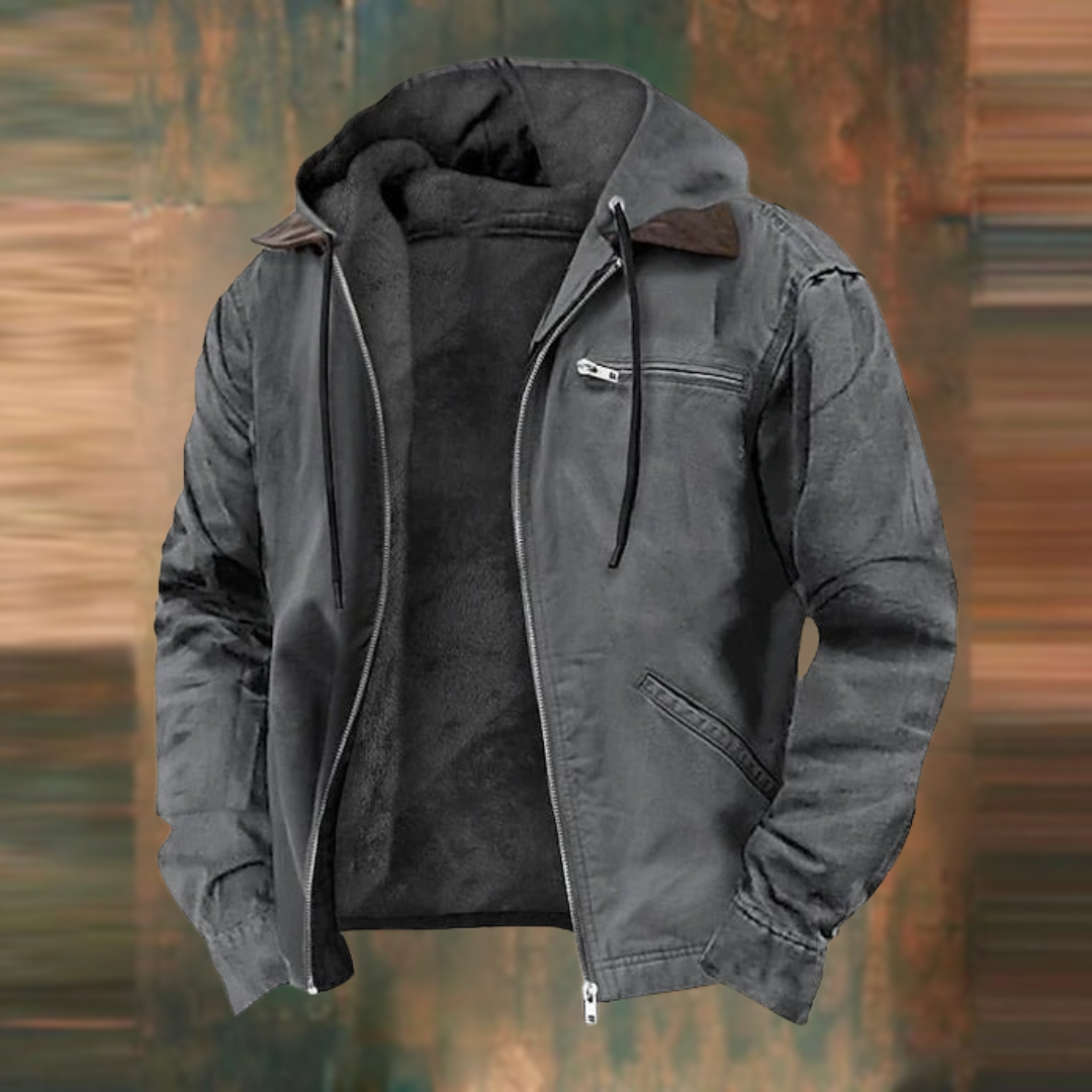 Men's Winter Jacket with Hood and Modern Breathable Design