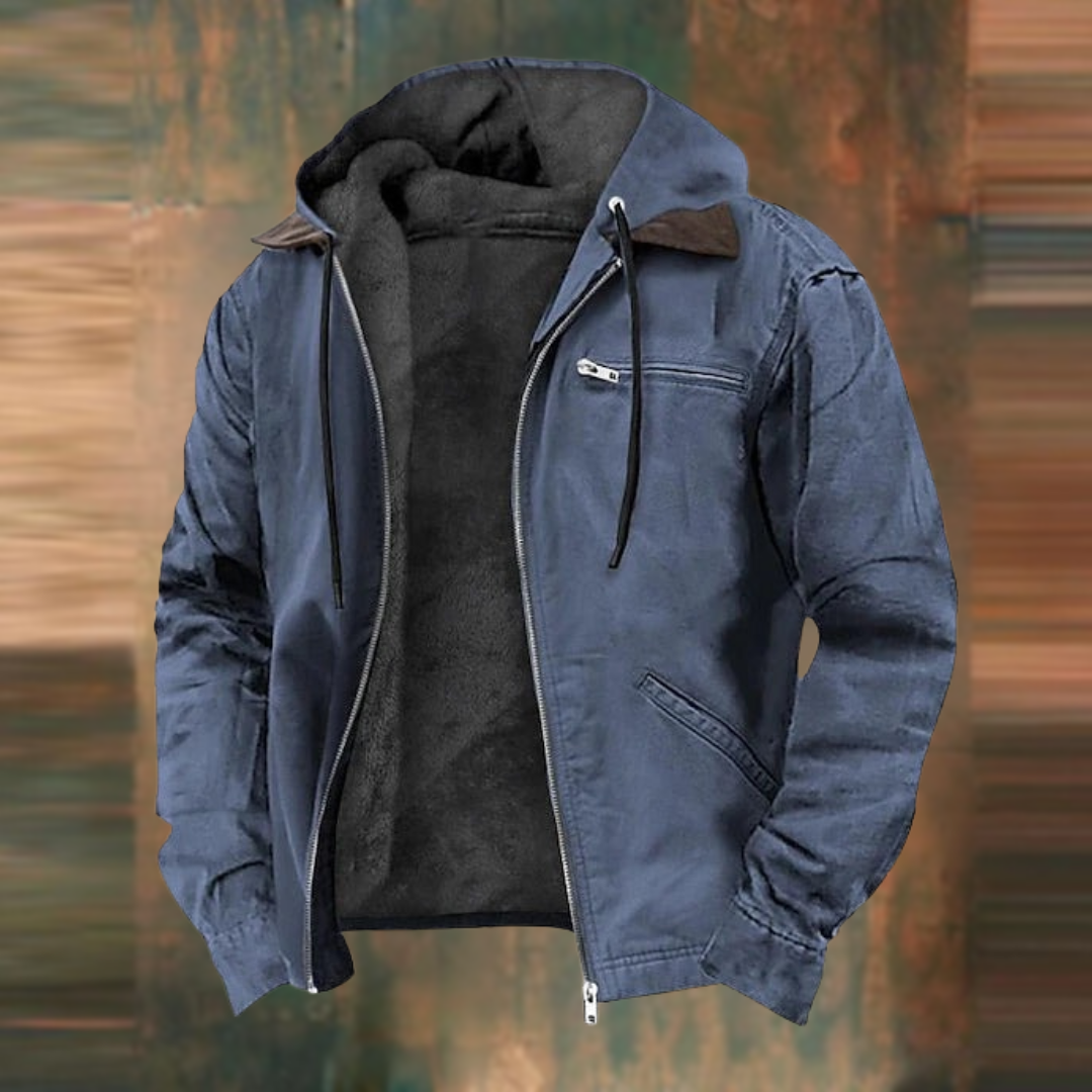 Men's Winter Jacket with Hood and Modern Breathable Design