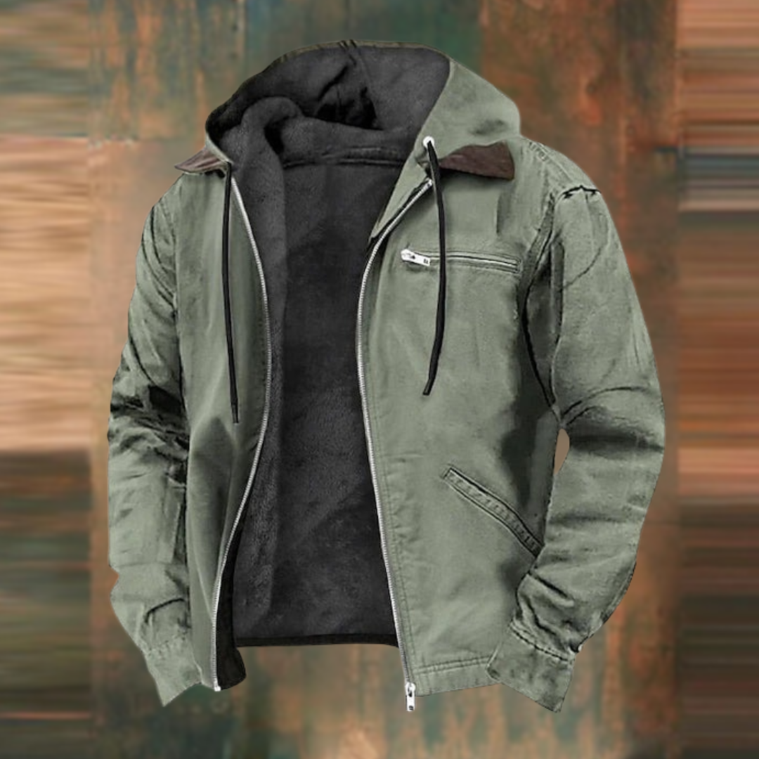 Men's Winter Jacket with Hood and Modern Breathable Design