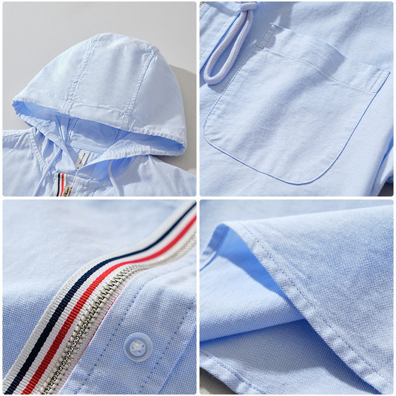 Image of Men's Button-Down Hooded Shirt