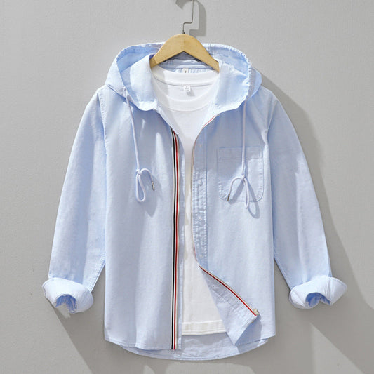 Image of Men's Button-Down Hooded Shirt