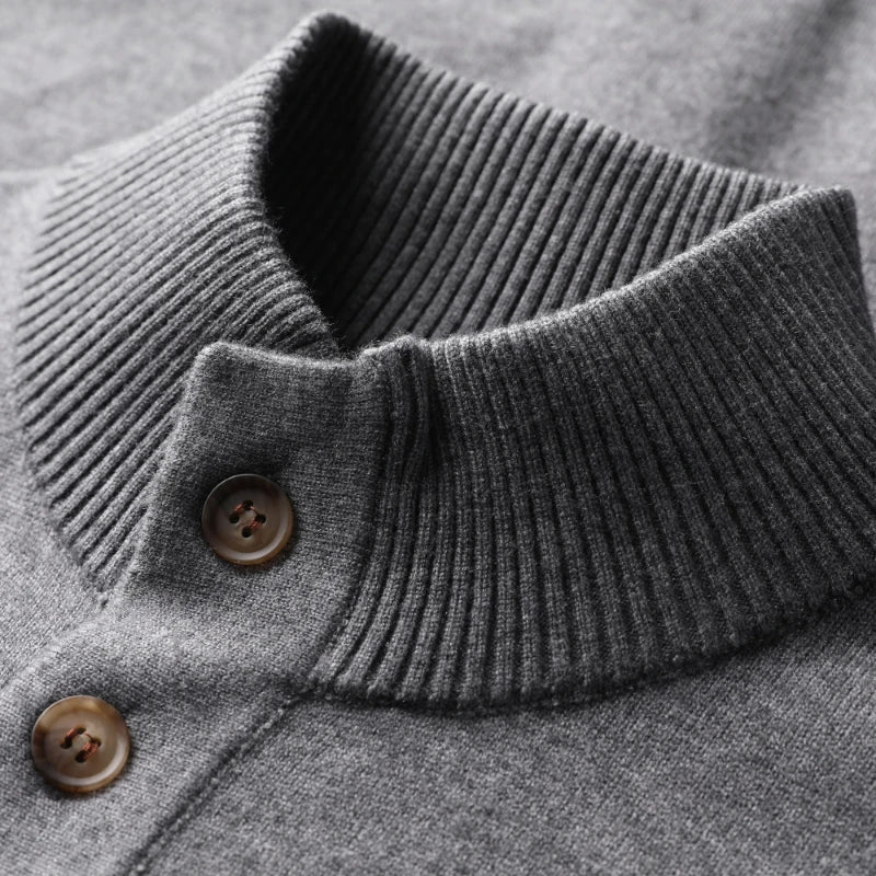 Image of Men's Button-Down Ribbed Knit Sweater