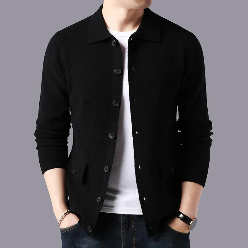 Image of Men's Button-Front Sweater Cardigan