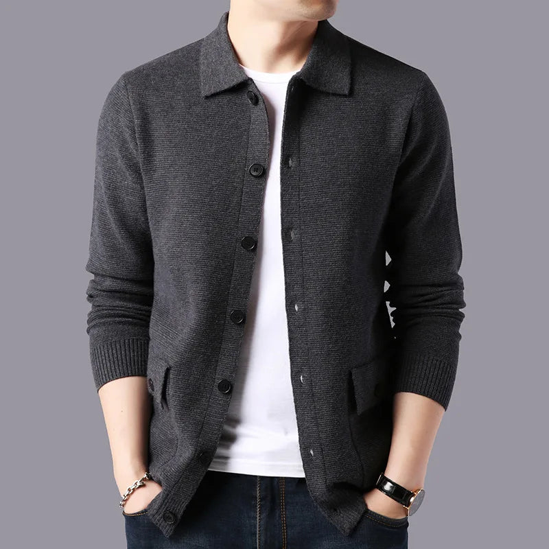 Image of Men's Button-Front Sweater Cardigan