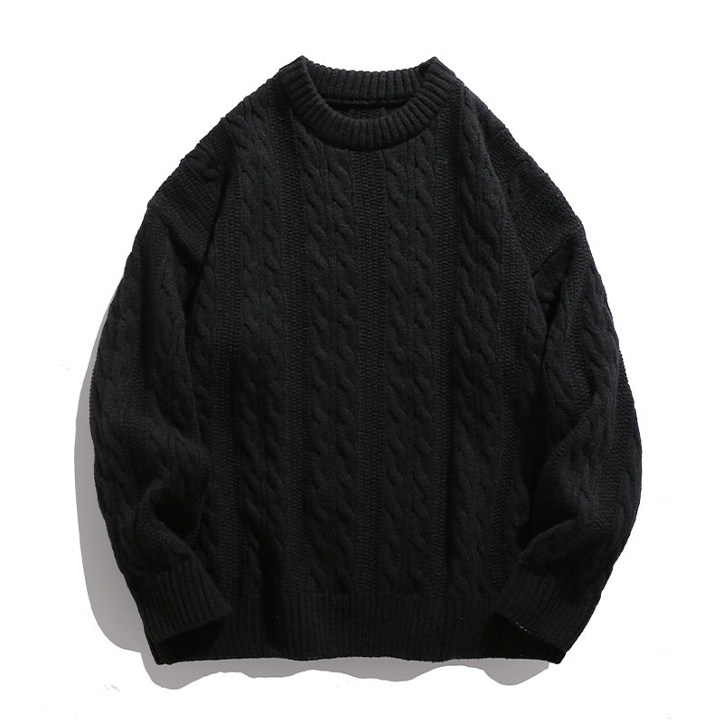 Image of Men's Cable Knit Crew Neck Sweater