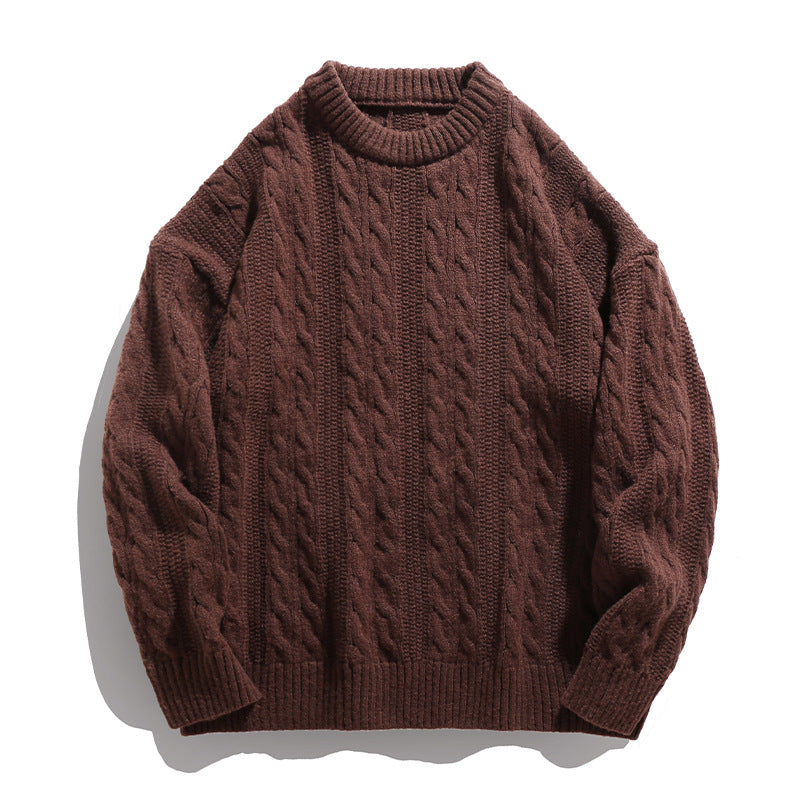 Image of Men's Cable Knit Crew Neck Sweater