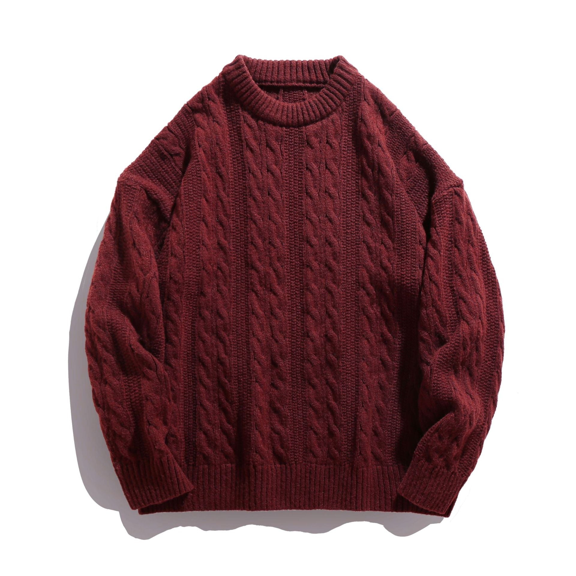 Image of Men's Cable Knit Crew Neck Sweater