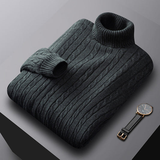 Image of Men's Cable Knit Turtleneck Sweater