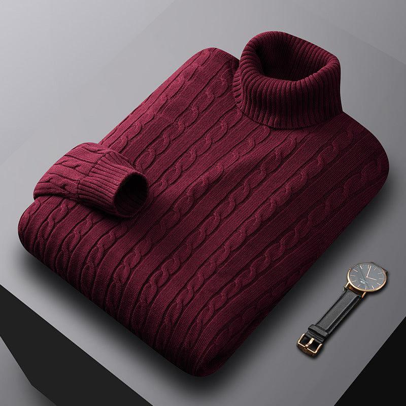 Image of Men's Cable Knit Turtleneck Sweater