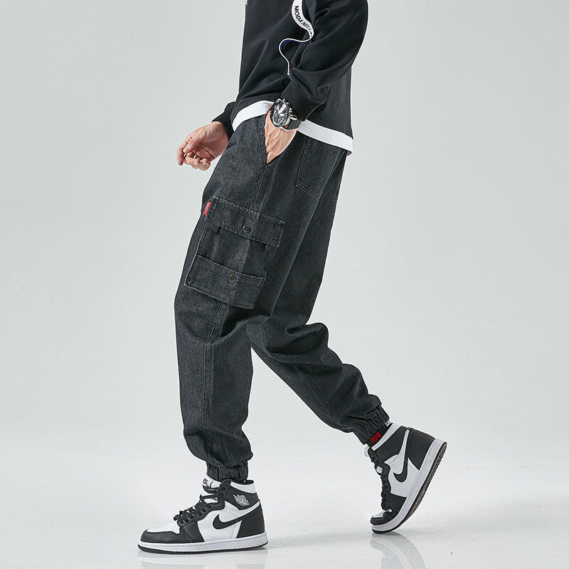 Image of Men's Cargo Denim Jogger Pants