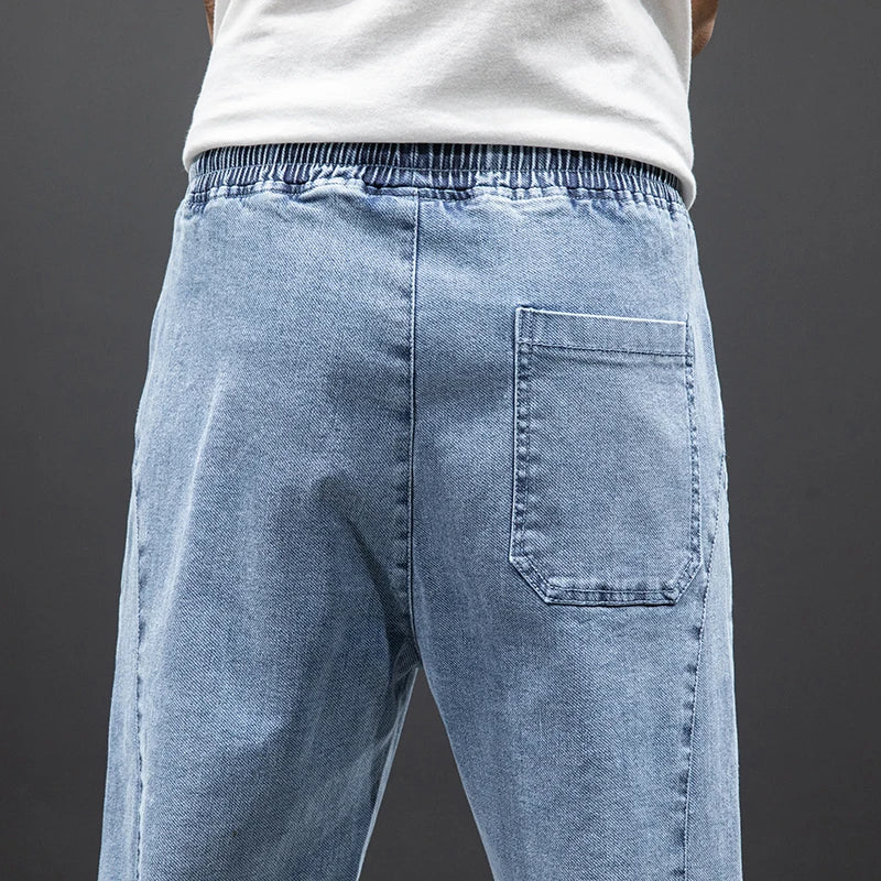 Image of Men's Drawstring Denim Jogger Pants