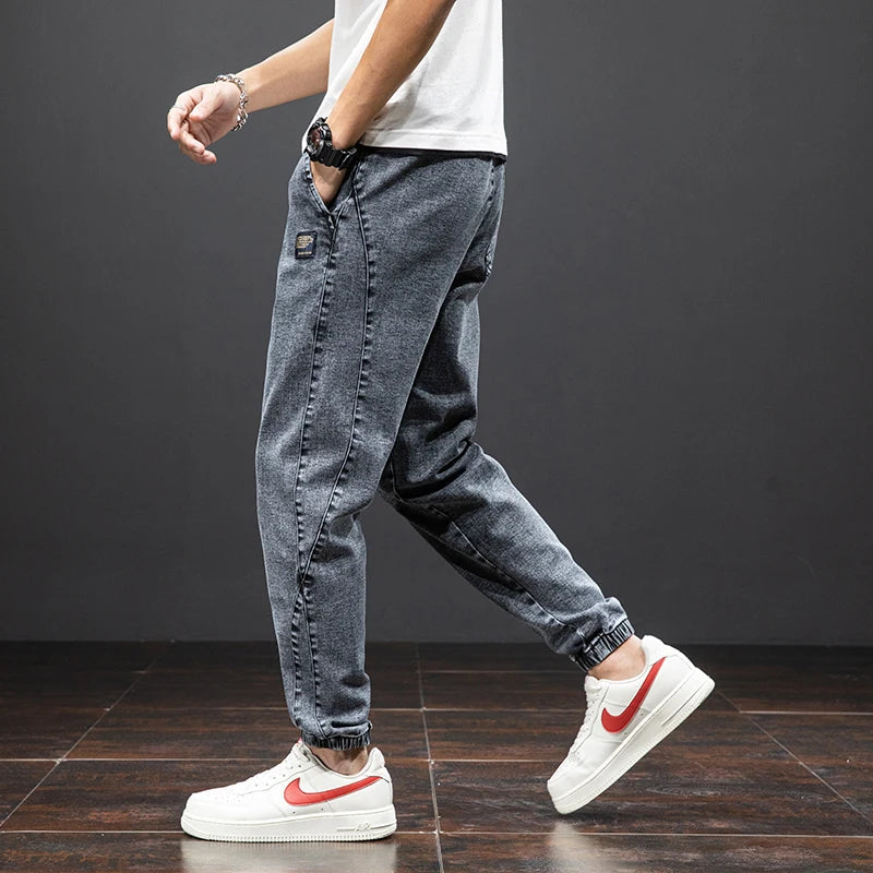 Image of Men's Drawstring Denim Jogger Pants