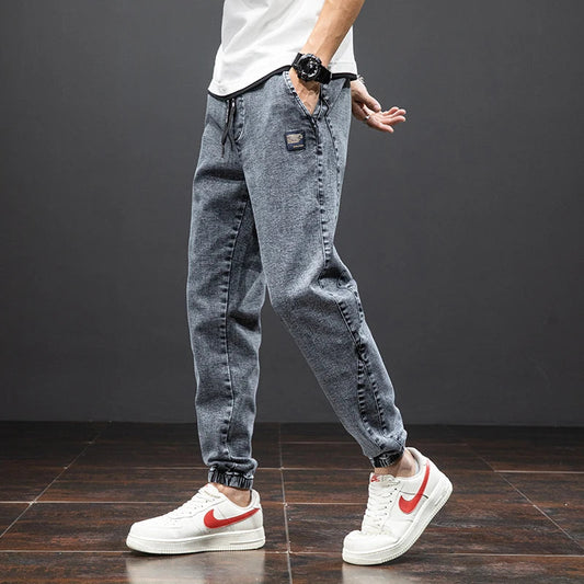 Image of Men's Drawstring Denim Jogger Pants