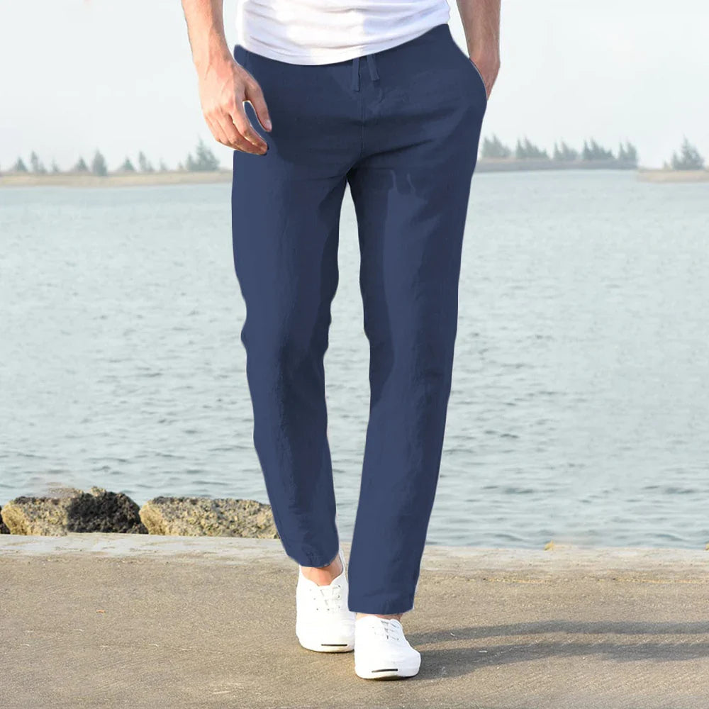 Image of Men's Drawstring Straight Leg Casual Pants