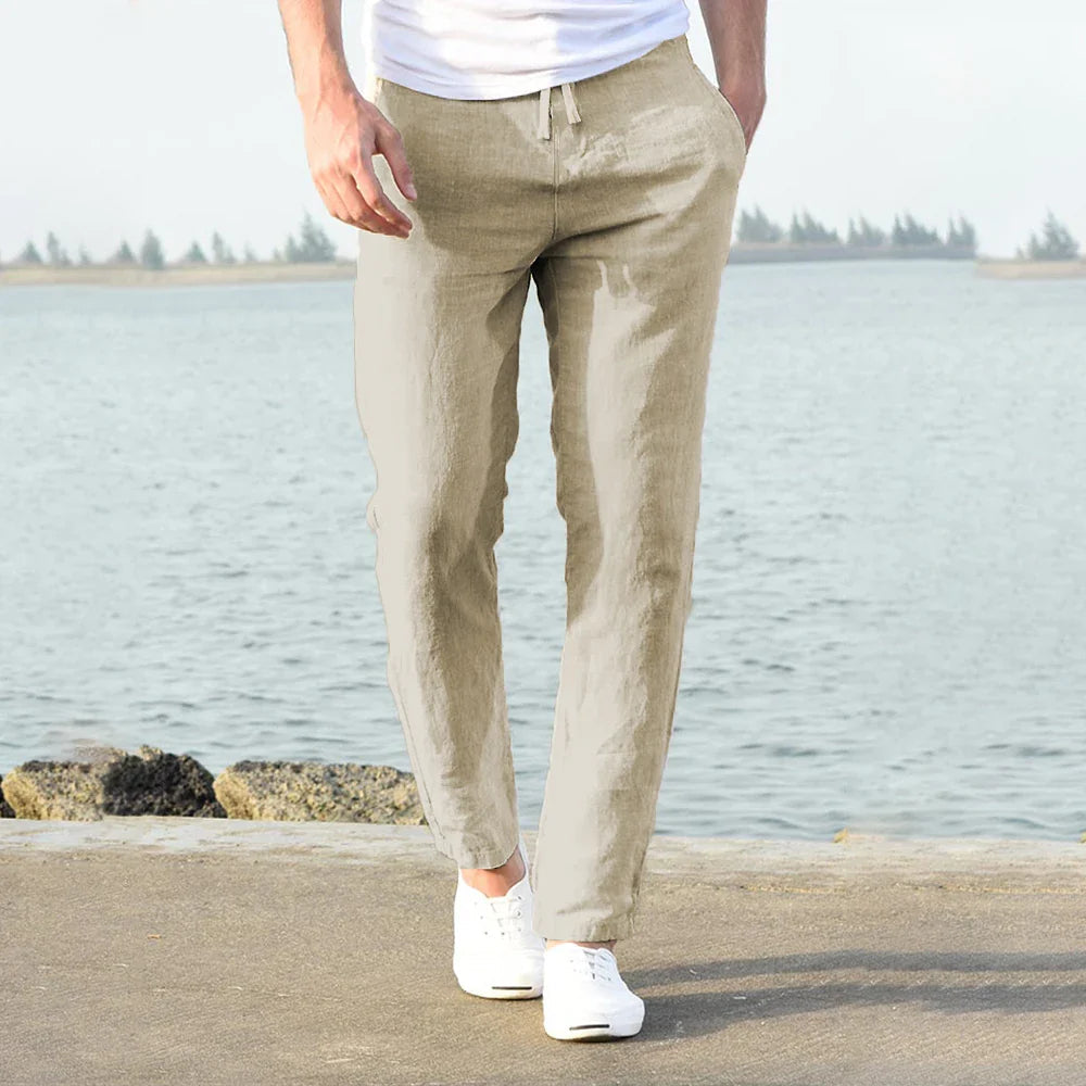 Image of Men's Drawstring Straight Leg Casual Pants