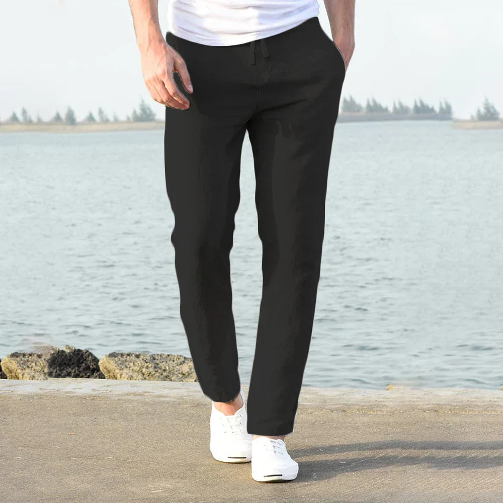 Image of Men's Drawstring Straight Leg Casual Pants