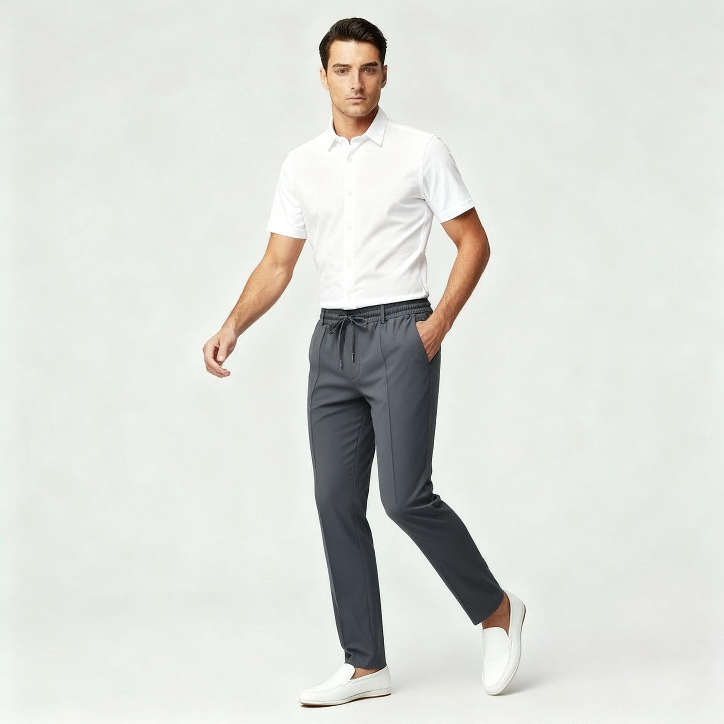 Image of Men's Drawstring Straight Leg Pants