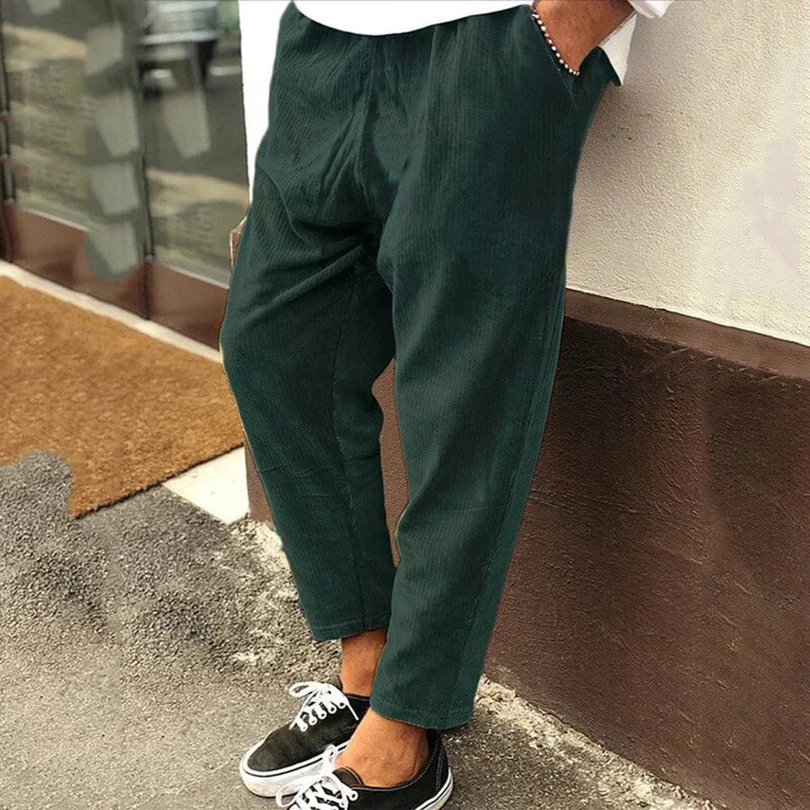Image of Men's Elastic Waist Straight Leg Pants