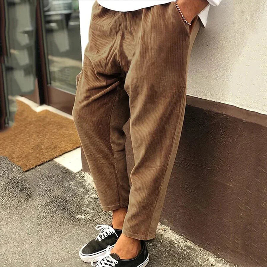 Image of Men's Elastic Waist Straight Leg Pants