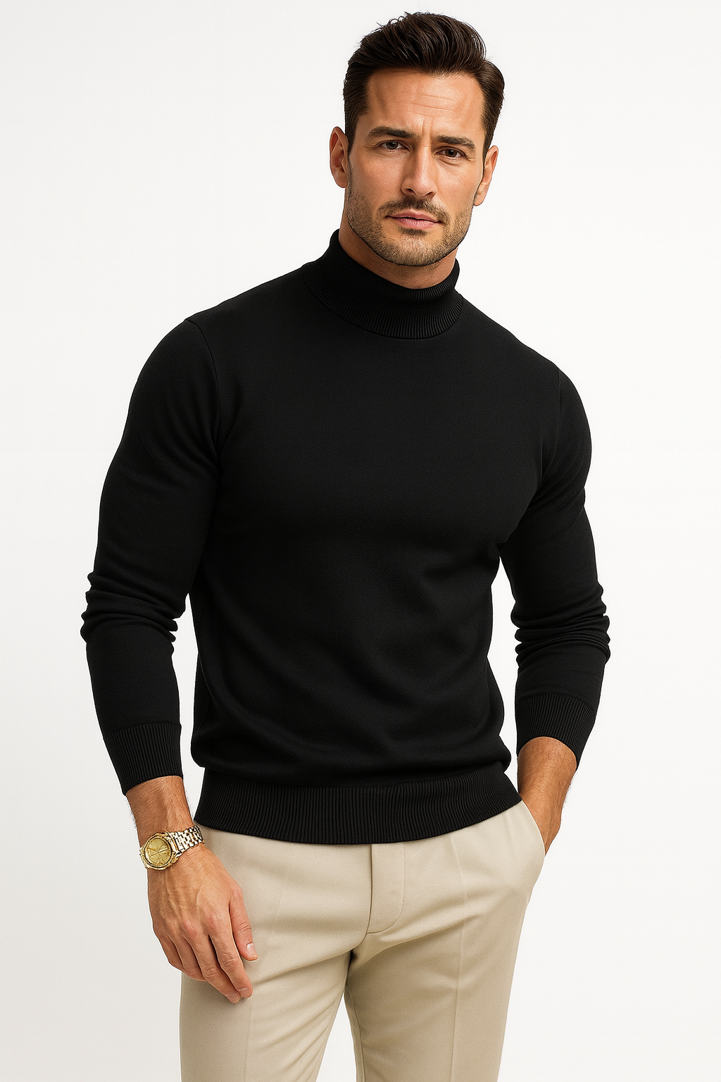 Image of Men's Fitted Turtleneck Sweater