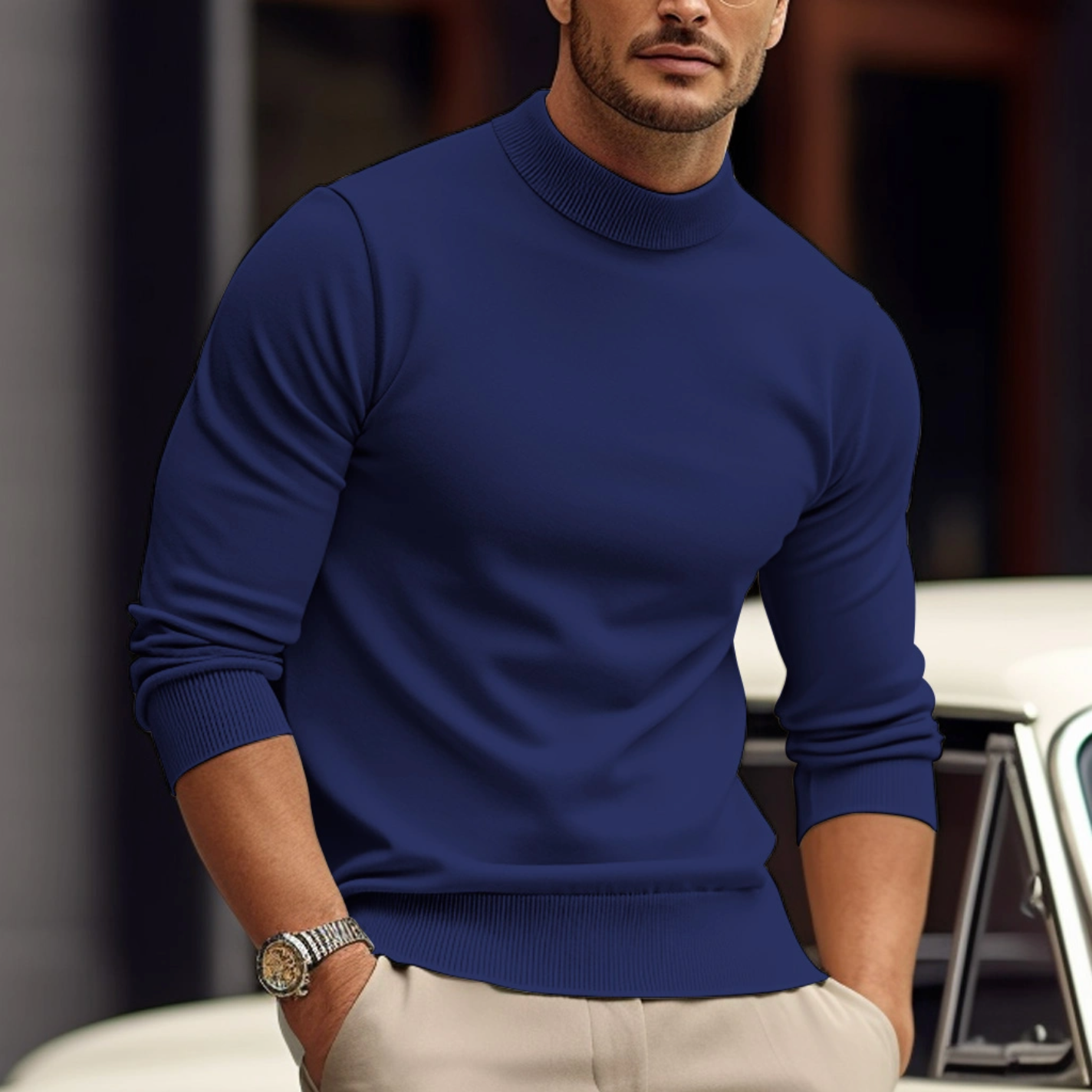 Image of Men's Fitted Turtleneck Sweater
