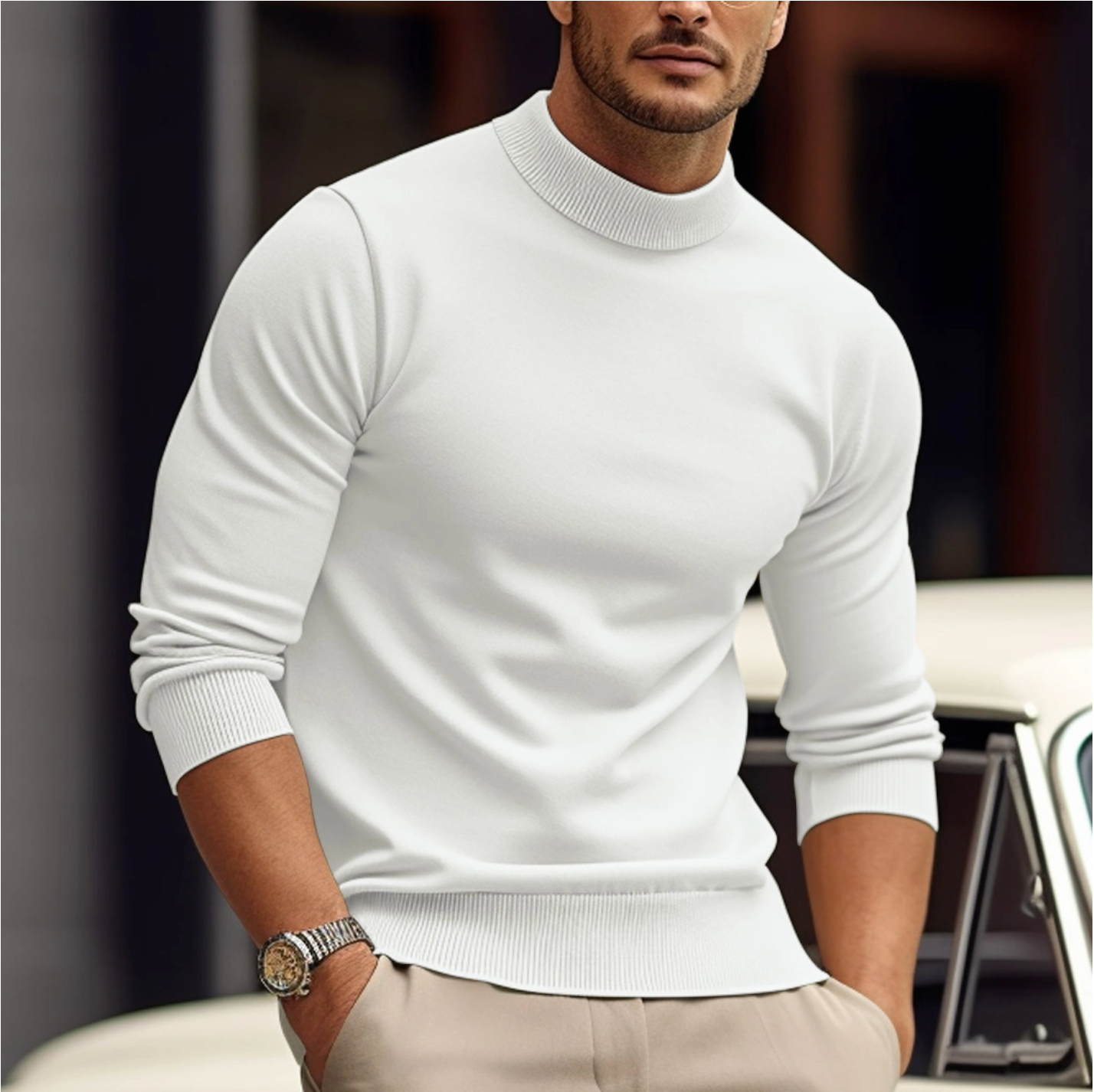 Image of Men's Fitted Turtleneck Sweater