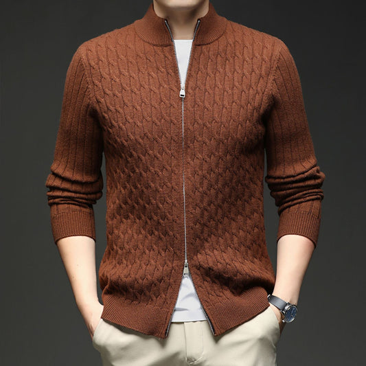 Image of Men's Full Zip Cable Knit Sweater