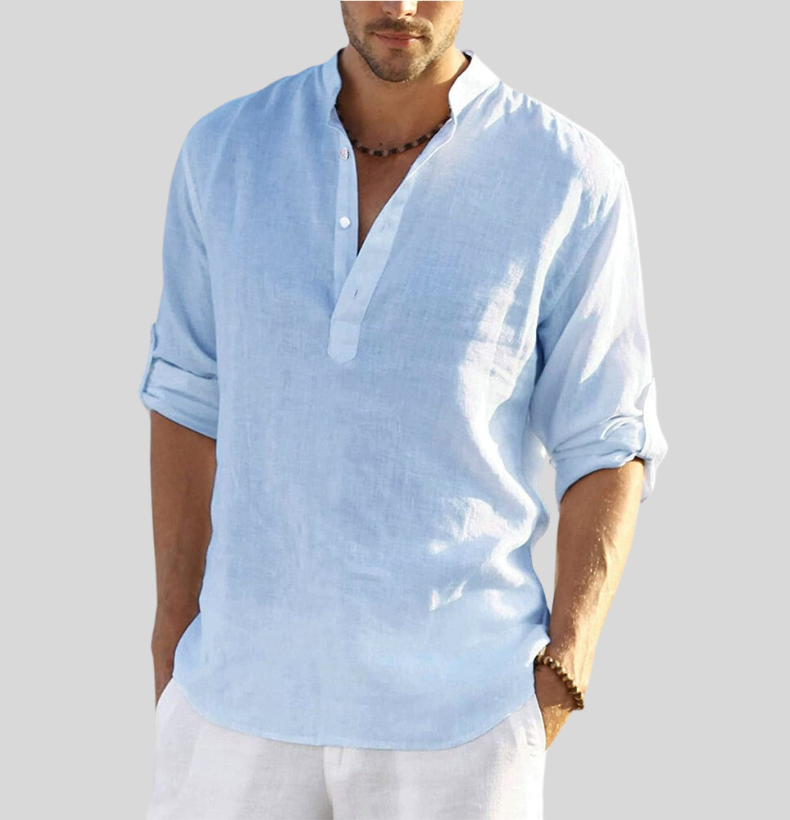 Image of Men's Henley Long Sleeve Shirt