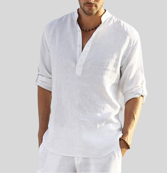 Image of Men's Henley Long Sleeve Shirt