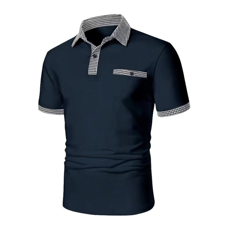 Image of Men's Houndstooth Trim Polo Shirt