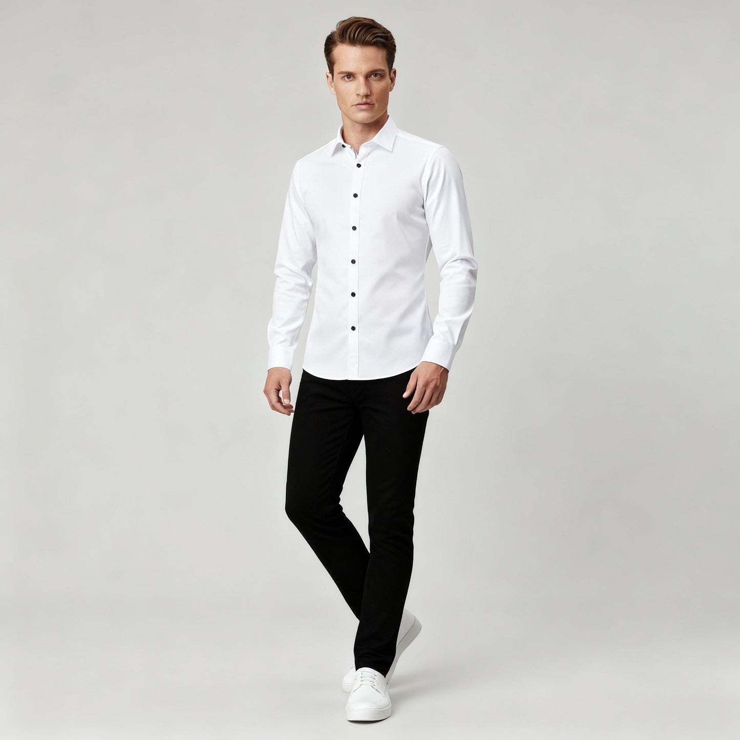 Image of Men's Long-Sleeve Button-Down Dress Shirt