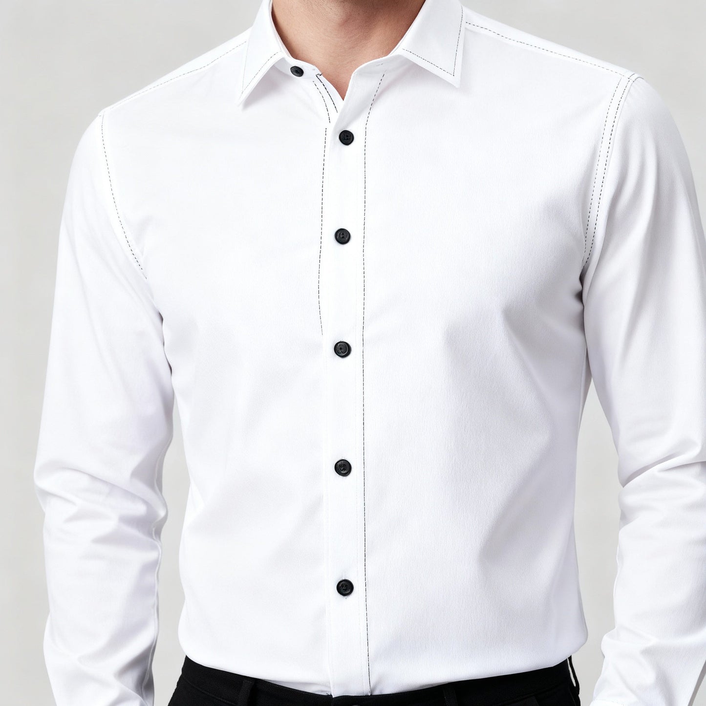 Image of Men's Long-Sleeve Button-Down Dress Shirt