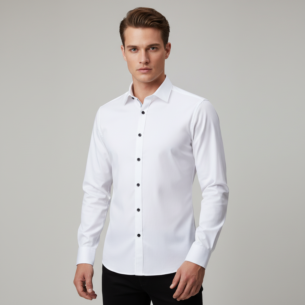Image of Men's Long-Sleeve Button-Down Dress Shirt