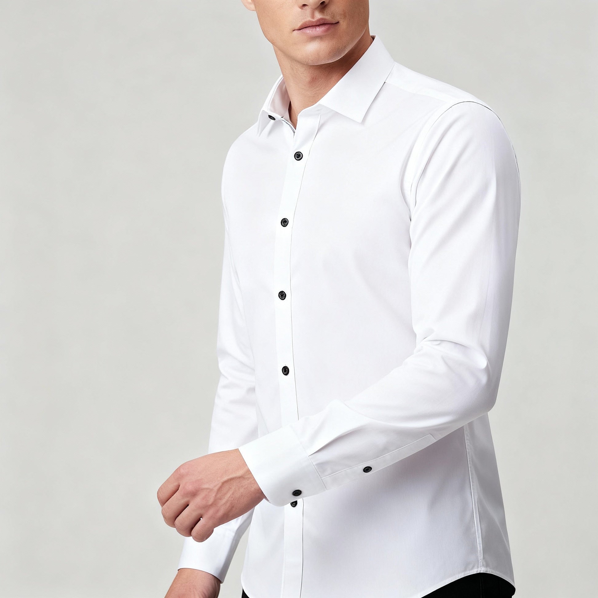 Image of Men's Long-Sleeve Button-Down Dress Shirt