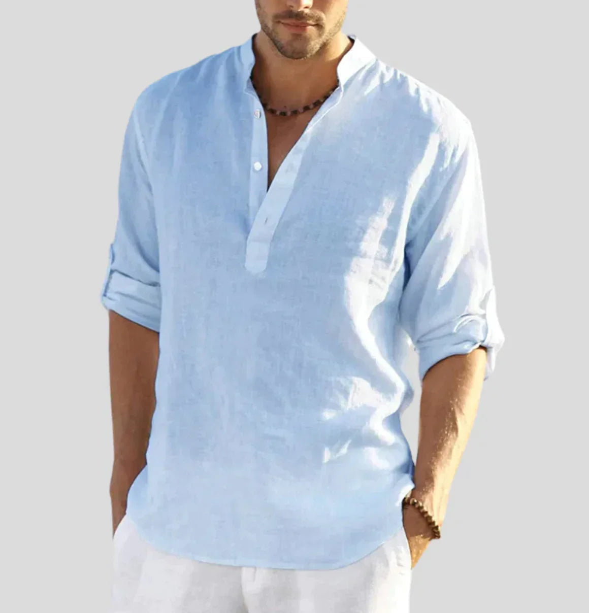 Image of Men's Long-Sleeve Henley Shirt