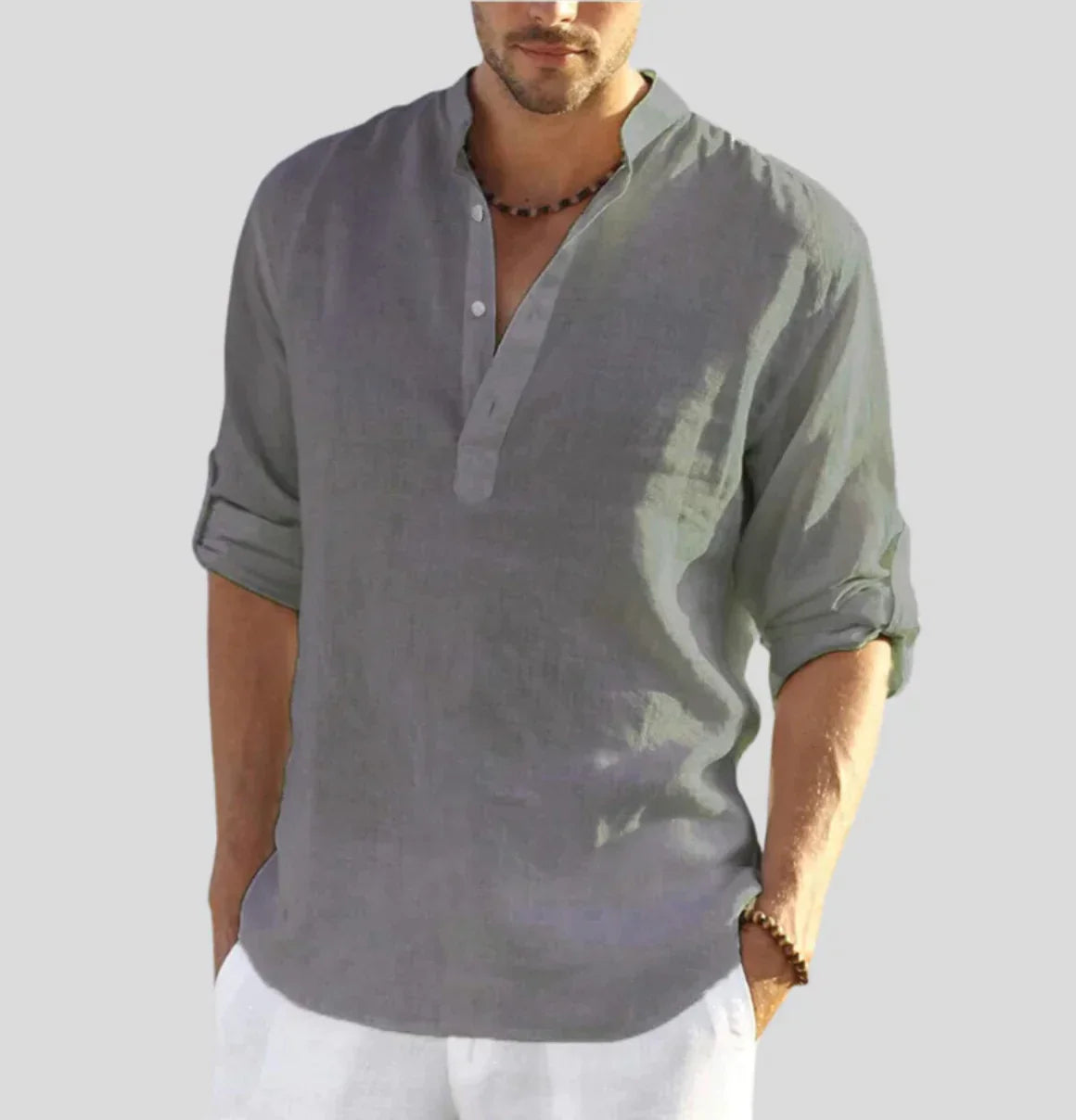 Image of Men's Long-Sleeve Henley Shirt