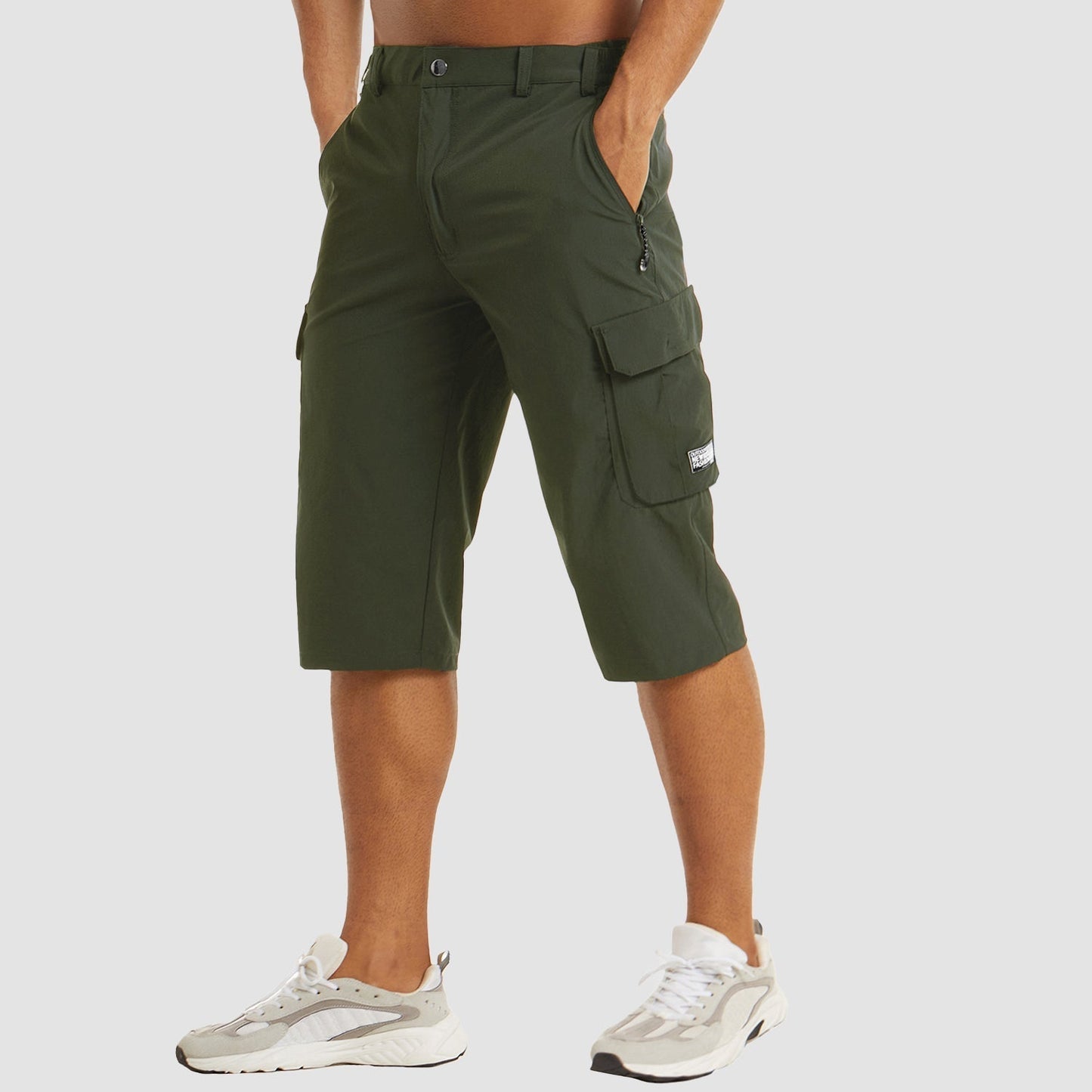 Image of Men's Multi-Pocket Cargo Capri Shorts