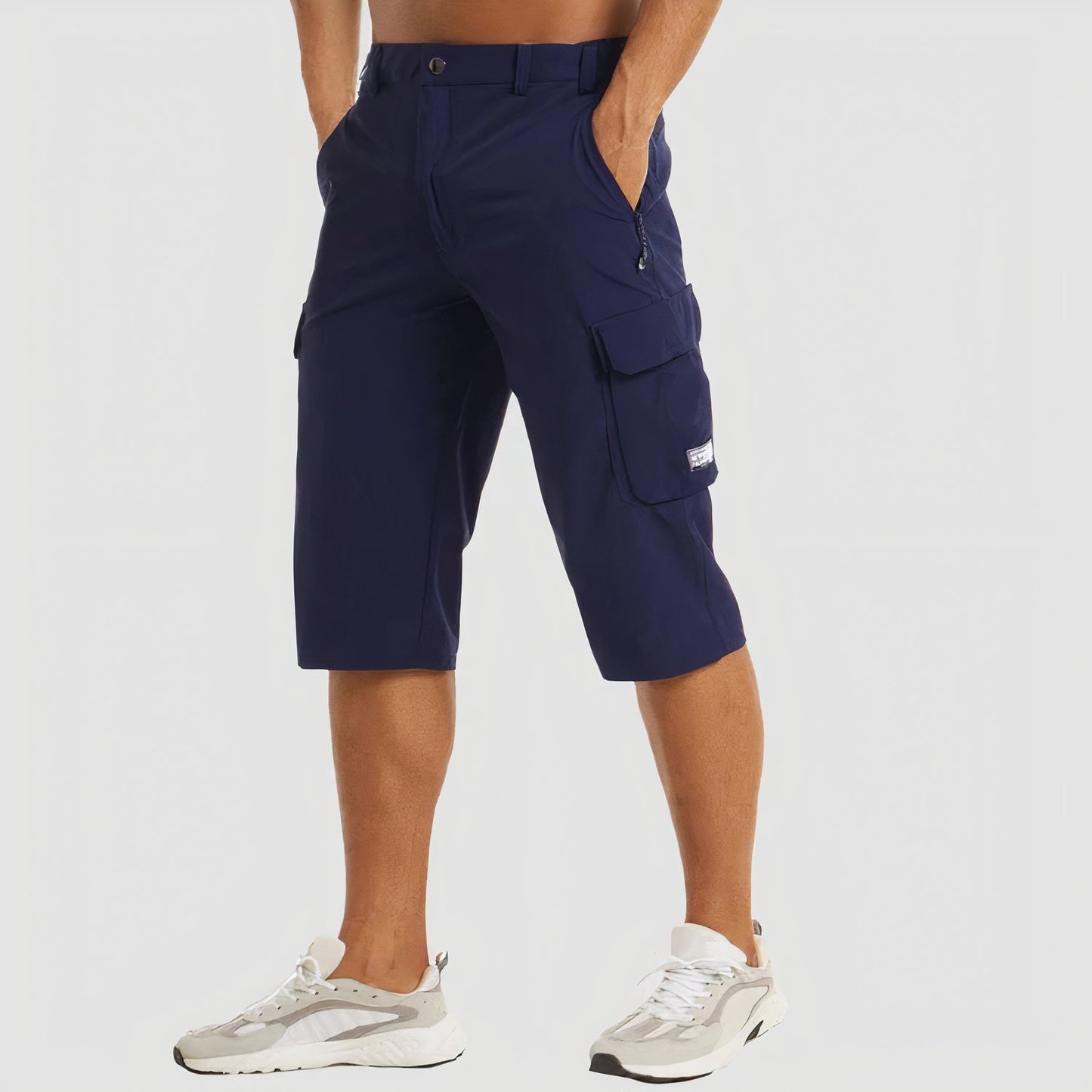 Image of Men's Multi-Pocket Cargo Capri Shorts