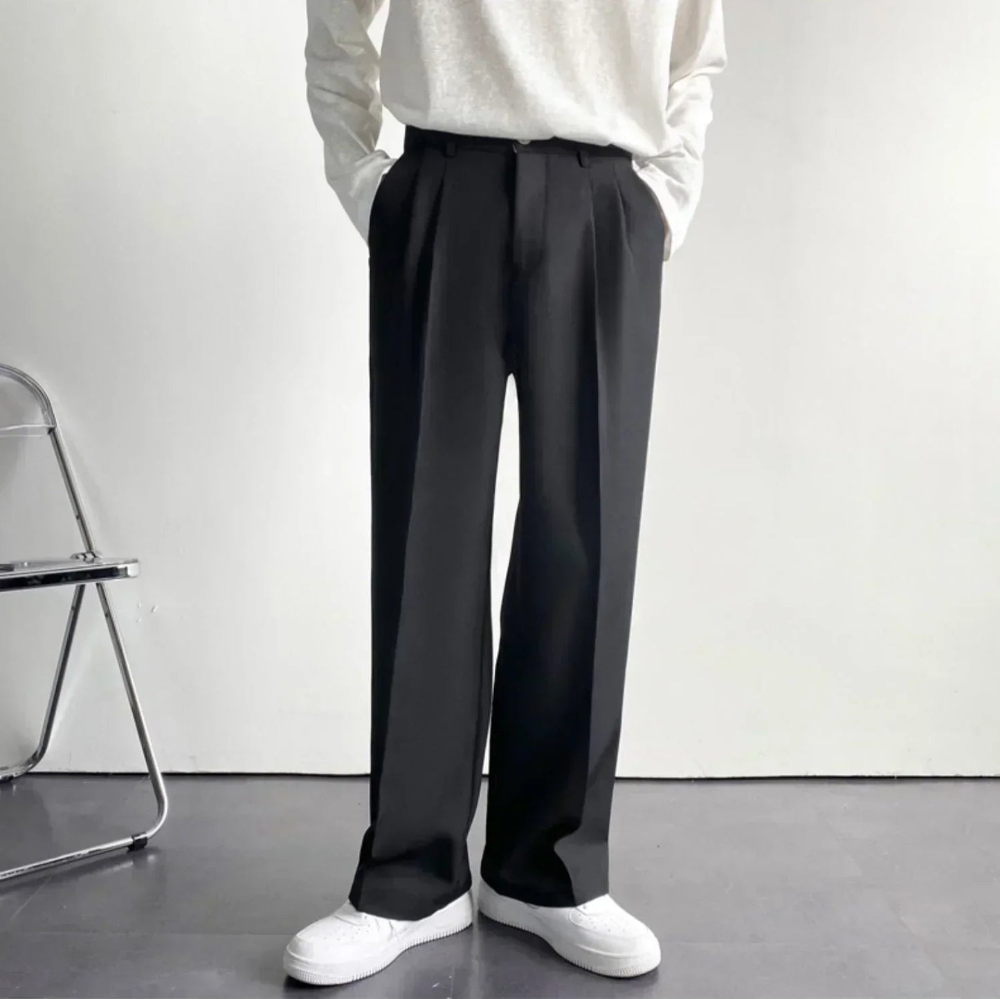 Image of Men's Pleated Wide Leg Dress Pants